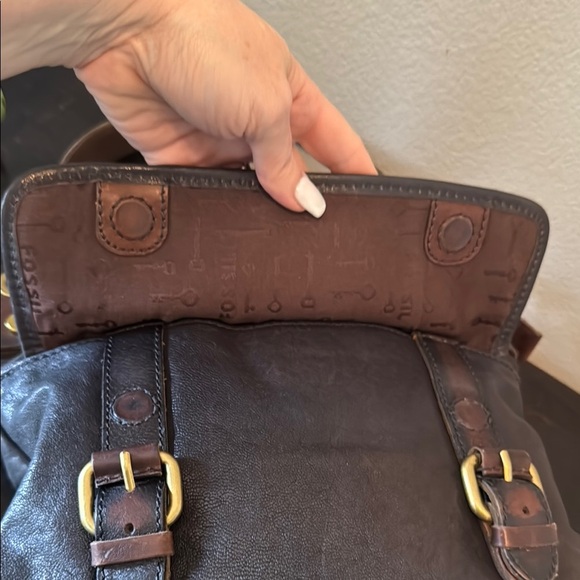 Fossil long live 1954 Elegant Brown Leather Handbag - Picture 4 of 10